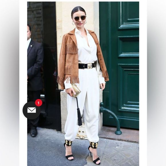 Tan Fringe Faux Suede Jacket - Picture 2 of 2